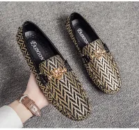 2022ฤดูร้อนรองเท้าหนังลูกปัดรองเท้าผู้ชาย Loafers รองเท้าหนังนิ่มผู้ชาย Breathable แพลตฟอร์ม Zapatillas Hombre Casual Sier Gold