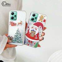 Callfire เคสใส่โทรศัพท์คอลไฟสำหรับ Xiaomi Redmi Note 12 Pro 5G Xiaomi POCO X5 Pro 5G ลายกวางน่ารักซานตาคลอสรูปแบบต้นคริสต์มาสเคสทรายไหล