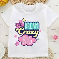 Newly Girls T-Shirts Cute Jojo Siwa Cartoon Print Kawaii Girls Pink Clothes Summer Baby Girls Tshirts Birthday