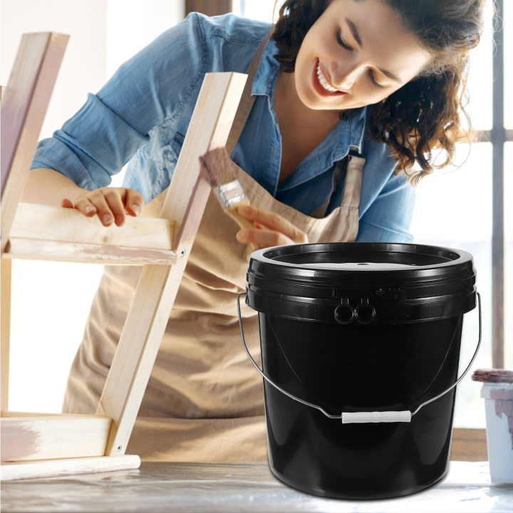 Container With Lid 10 Liter White Abs Bucket Plastic Barrel Lid Buckets Painting Hdpe Round
