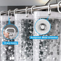 Shower Curtain Hooks Liner – 72 x 72 PEVA Heavy Duty Shower Curtain with Rustproof Metal Grommet and 3 Magnetic Weights