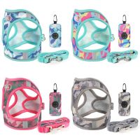 3pcs Puppy Harness and Poop Bag Dispenser Set Dog Vest Set for Small Medium Dog Cat Walking Lead Leash Chihuahua French Bulldog Leashes