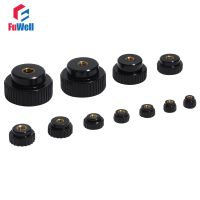 ﺴ 2pcs M4/M5/M6/M8/M10/M12 Female Thread Knurled Knob Clamp Tighten Nuts Handle Bakelite Mechanical Black Thumb Nut Grip Knobs