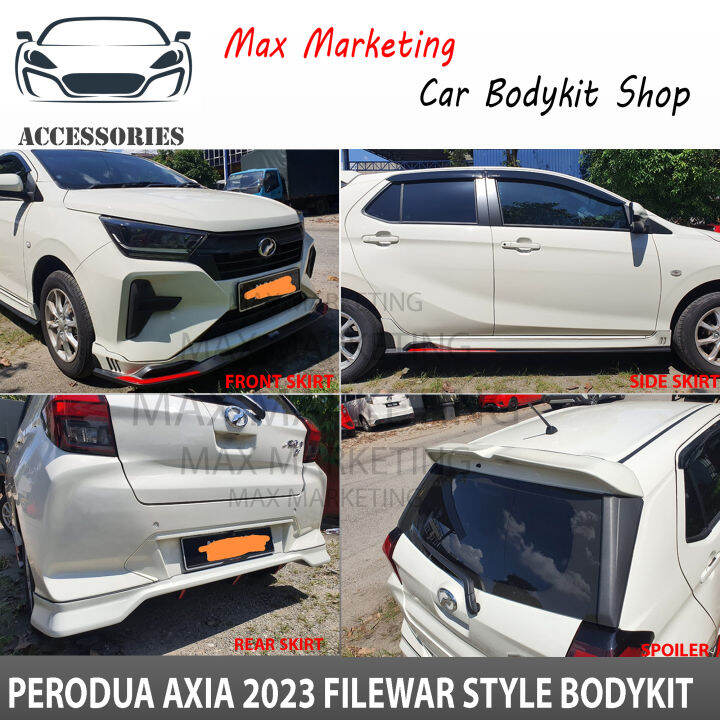 PERODUA AXIA 2023 FILEWAR STYLE BODYKIT FRONT SKIRT SIDE SKIRT REAR ...