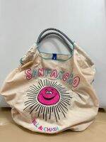 Japanese Style Ball Chain Beige Sunflower Smiley Face Eco-Friendly Bag Large Capacity Nylon Shopping Bag Commuter School Bag