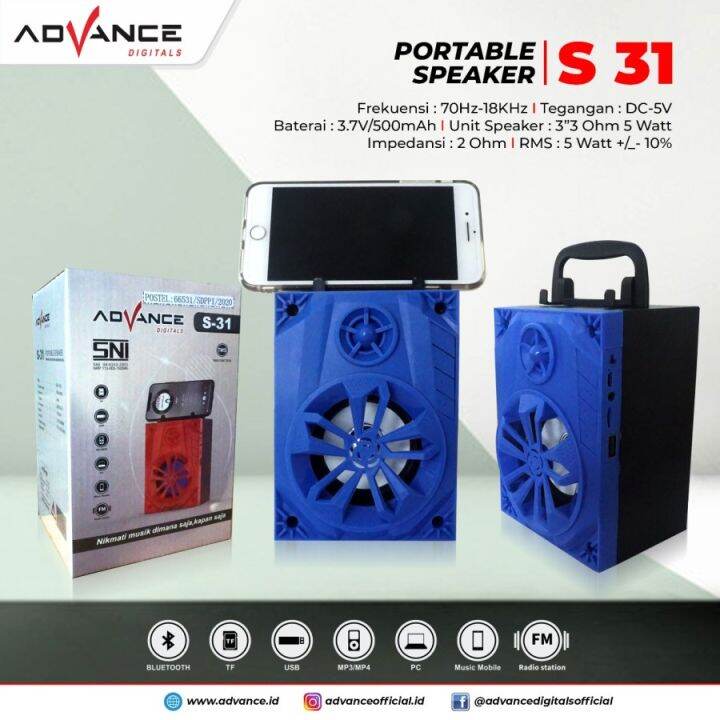 Speaker Bluetooth Advance S31 Speaker Musik Box Lazada Indonesia