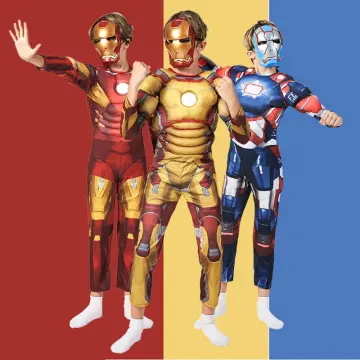 Iron Man Boys Muscle Costume S M Kids Child Dress Up Halloween Marvel  Avengers | eBay