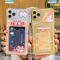 เคสสำหรับไอโฟน กันกระแทกเคสใส่บัตร เคสซิลิโคนใสใส่การ์ดรูปการ์ตูน น่ารัก สำหรับ IP11 12 Pro Max