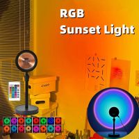 USB Sunset Lamp Projector Night Light Sun LED Desk Lamp Rainbow Light Birthday Party Bedroom Living Room Cafe Decoration