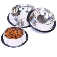 New Dog Cat Bowls Stainless Steel Travel Footprint Feeding Feeder Water Bowl For Pet Dog Cats Puppy Outdoor Food Dish 3 Sizes