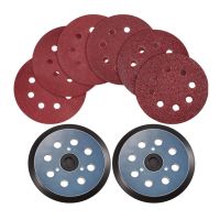 【CW】 2Pcs 5 Inch 8 Hole and Orbital Sander 30Pcs Sanding Discs Sandpaper 40 80 120 180 240 320 Grits Cable