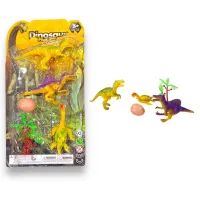 Dinosaur Play Set โมเดลไดโนเสาร์ รวมสามสายพัมธุ์ มาพร้อมไข่และต้นไม้ให้น้องๆได้จินตนาการสร้างสรรค์ สีสันสวยงาม