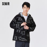 Semir เสื้อแจ็คเก็ตมีฮู้ดสำหรับผู้ชาย,เสื้อโค้ทแฟชั่นมี2022สำหรับฤดูใบไม้ผลิ