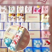 （Miss qis keycap）หมวกกุญแจดินเผาของขวัญที่สวยงามส่วนบุคคล,หมวกคีย์บอร์ดแบบกลไกอบมือสำหรับสุนัขวัวกระต่ายแมว