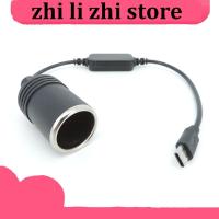 zhilizhi Store Usb C Type C 5V To 12V Car Lighter Socket Female Converter Power Adapter Cord For Car Lighters Vacuum Cleaner