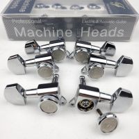 WK-1 Set L3+R3 Guitar Locking Tuners Electric Guitar Machine Heads Tuners Lock String Tuning Pegs Chrome Silver 【Made in Korea】