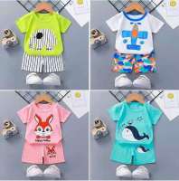 Boutique Clothing New Childrens Short-sleeved Shorts Suit Summer Baby Boys Girls T-shirt Two-piece Set 0-1-2-3-4 Years Old  by Hs2023