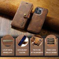เคส Sampul Kartu ถอดได้แม่เหล็กแบบ2 In 1,เคสสมุดหนังสำหรับ iPhone 14 12 13 11 Pro Max Mini X XR 7 8 Plus