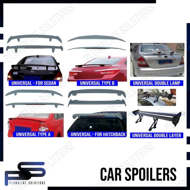UNIVERSAL SPOILER FOR SEDAN OR HATCHBACK UNPAINTED SPOILER ! CHOOSE YOURS! 100 High Quality