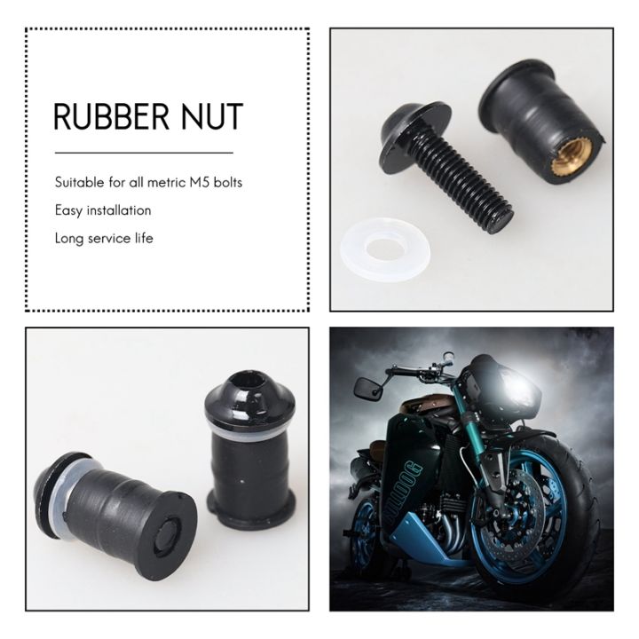 10pcs-set-m5-bolts-motorcycle-metric-rubber-well-nuts-windscreen-fairing-cowl-universal-for-windshield-accessories