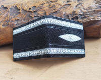 2 Fold Wallet Black Diamond Stingray สุดยอดของกระเป๋าปลากระเบน US 2 พับสั้น สวยจริงๆ ปลาหนาม