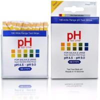 CHYME6 100ct ความแม่นยำสูง แถบทดสอบ PH 4.5-9.0 ความไวสูง กระดาษทดสอบค่า pH ใช้กันอย่างแพร่หลาย ชุดทดสอบน้ำ ความเป็นกรดของร่างกายและความเป็นด่าง