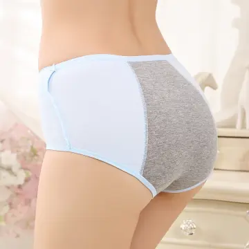Yingbao L-4XL Menstrual Period Underwear Women Mid Waist Physiological  Cotton Ladies Leakproof Panties Briefs Plus Size Plain Color