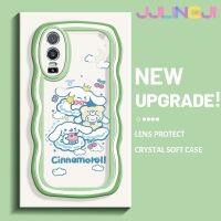 Jjlingji เคสสำหรับ VIVO Y76 5G Y74s Y76s 5G เคส Cinnamoroll สีสันสดใสมาการองคลื่นเคสมือถือกันกระแทกแบบใสนิ่มเคสโปร่งใสลายกล้องถ่ายรูปความคิดสร้างสรรค์ซิลิกาเจลฝาครอบป้องกัน