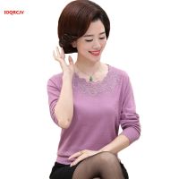 Female Knirting Top Middle-aged Mother Autumn Sweaters Pullovers 2022 Fashion O-neck Wool Sweater Women Knitted Jumper Mujer1022