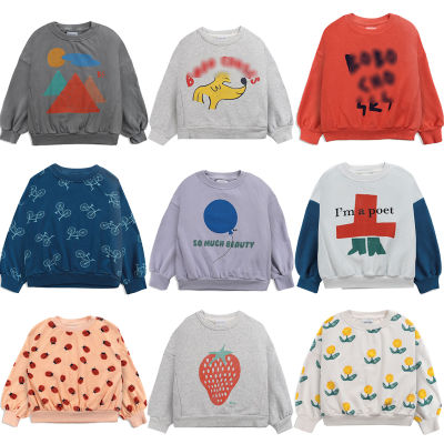 Kids Sweatshirts 2022 New Spring BC Brand Boys Girls Cute Print Sweaters Pullover Baby Child Cotton Outwear Tops Clothes
