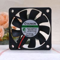 12V0.6W KDE1206PFV3 6ซม. SUNON สร้างกึ่ง-6010บางเฉียบเงียบเมนบอร์ดพัดลมระบายความร้อน