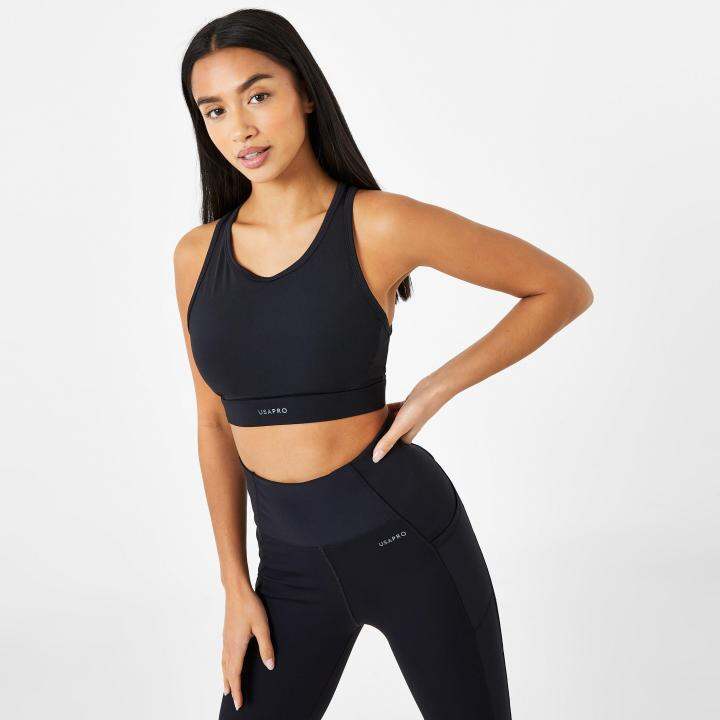 USA Pro Womens Racer Back Sports Bra (Black) Sports Direct Lazada