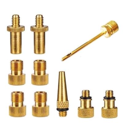 Inflator Pump Nozzle Kit Presta Schrader Valve Tube Bicycle Valve Adaptors for Road &amp; MTB &amp; Fixie Bike Tire Pump