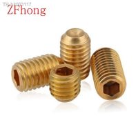 ◎┅ 5-50PCS DIN916 M2 M2.5 M3 M4 M5 m6 M8 m10 brass hex socket set screw headness grub screw