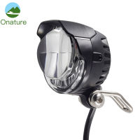 Onature e-bike light headlight 85 lux input DC 12V 36V 48V 52V ebike lamp install handlebar LED electric bicycle light with horn