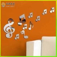 VHGG 10pcs/set Cool Art Home Decor Mural Decal 3D Mirror Wall Sticker Musical Note Acrylic