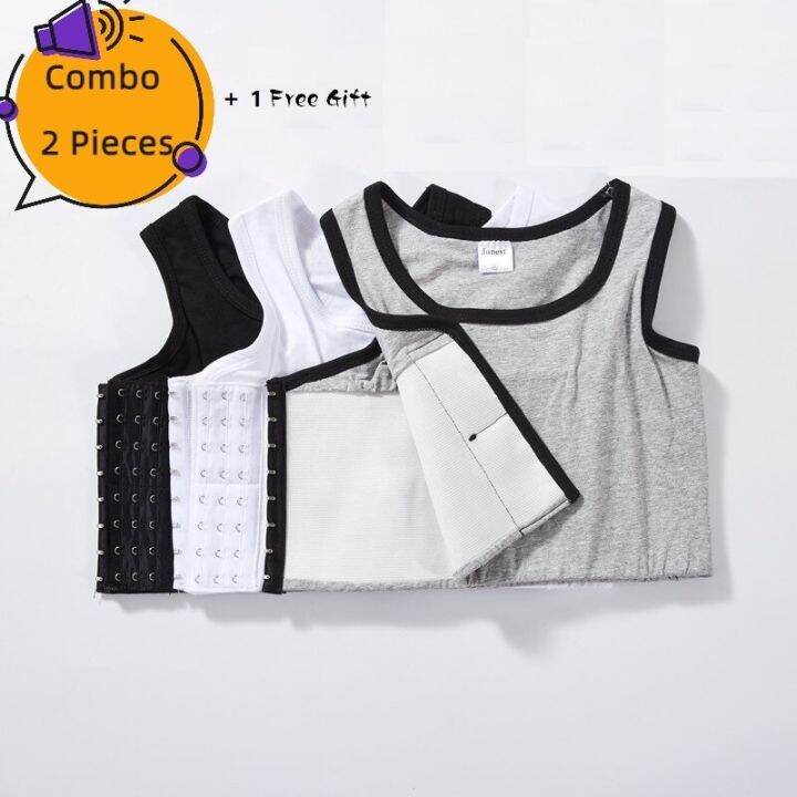 2 Pieces Pack Chest Binder Full Bandage Side Buckle Breast Binder