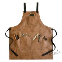 【hot sale】﹍♟ D13 Japanese Style Thickened PU Waterproof Oil-Proof Men Women Restaurant Barista Overalls Customized logo Leather Apron