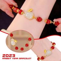 2023 New Trendy Cute Rabbit Charm Bracelet For Women Beaded Good Beads Gifts Luck Birthday Red Friends Girls Crystal Bracelets U8J6