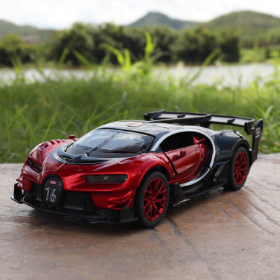 1:32 Bugatti Vision GT รถสปอร์ตล้อแม็กรถยนต์ D Iecasts และของเล่นยานพาหนะรถรุ่นเสียงและแสงรุ่นรถของเล่นสำหรับเด็ก