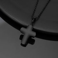 Simple Cross สร้อยคอผู้หญิงผู้ชายโซ่สแตนเลสศาสนา Cross จี้ของขวัญสวดมนต์50ซม. Chain