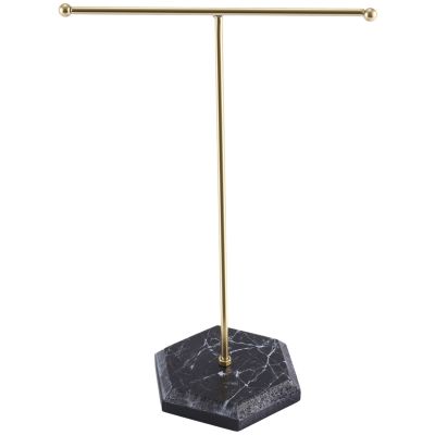 Jewelry Stand Display Necklace Holder T-Bar Plated Metal Tabletop Jewelry Organizer Tower for Show Jewelry Hanging