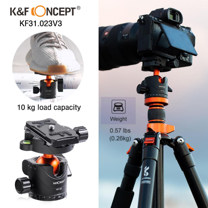 หัวบอล-พร้อมเพลท-k-amp-f-concept-kf31-023v3-kf-28-ball-head-เสริมขาตั้งกล้อง