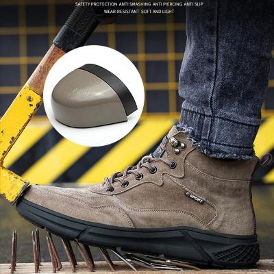 รองเท้าบู๊ทเซฟตี้สำหรับผู้ชาย,รองเท้าบูตเซฟตี้แบบทนทานรองเท้าทำงานหัวเหล็กรองเท้าเซฟตี้ป้องกันการกระแทกสำหรับงานก่อสร้าง