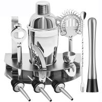 Cocktail Shaker Set, 12 Piece Bartender Kit Bar Tool Bar Accessories with Stainless Steel Stand,Home Bartending