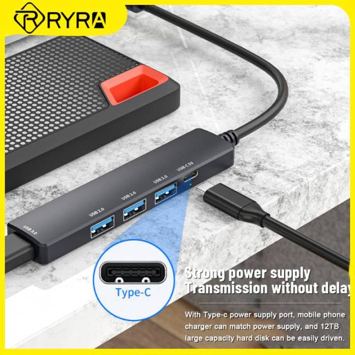 hyra-5พอร์ต-usb3-0ฮับชนิด-c-ด็อกต่อขยาย4k-อะแดปเตอร์เครื่องแยกอเนกประสงค์ฮับชาร์จไฟเร็วแท่นวางอุปกรณ์แล็ปท็อปสมาร์ทโฟน-feona