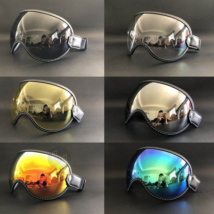 Retro Motorcycle Half Helmets Lens Glasses Helmet Bule Visor For SHOEI