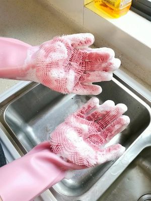 ✷✗✤ Web celebrity magic silicone glove multi-function cleaning the kitchen chores with thick waterproof non-slip trill dishwashing artifact