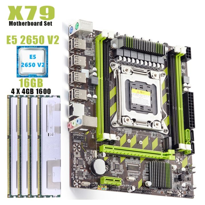 x79-computer-motherboard-set-x79-with-xeon-e5-2650-v2-cpu-max-16gb-4x-4gb-ddr3-ecc-reg-1600mhz-nvme-for-gaming-server