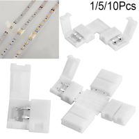 CATALOG 1/5/10Pcs เชื่อมฟรี มุม คลิปต่อ Coupler ขั้วต่อ LED Strip 8mm 10mm 2Pin PCB